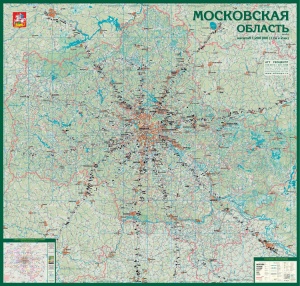 Карта Московская область. 1,51х1,55 м