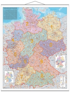 Карта Германии с почтовыми индексами (по квадратам). 1*1,5 м