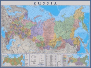 Карта России политическая (ламиниров.)