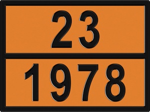 Табличка оранжевая 23-1978. Пропан. Нержавейка