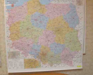 Карта Польши с почтовыми индексами (по квадратам). 1*1,5 м